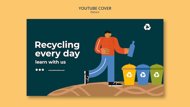 Free PSD environmental conservation action youtube cover template