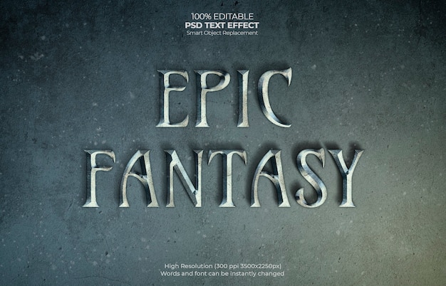 Free PSD epic fantasy text effect