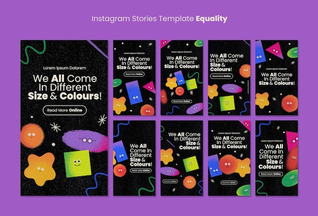 Free PSD equality and diversity instagram stories collection