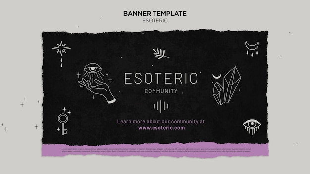 Free PSD esoteric craft horizontal banner template