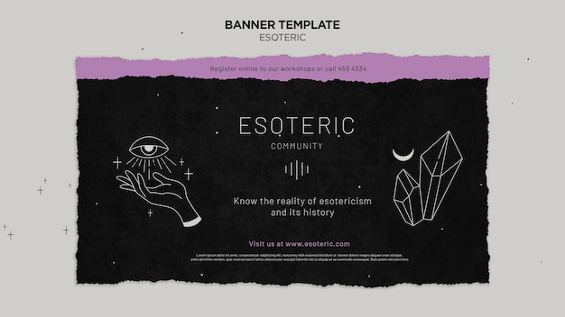 Free PSD esoteric craft horizontal banner