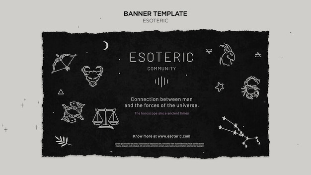 Free PSD esoteric craft horizontal banner