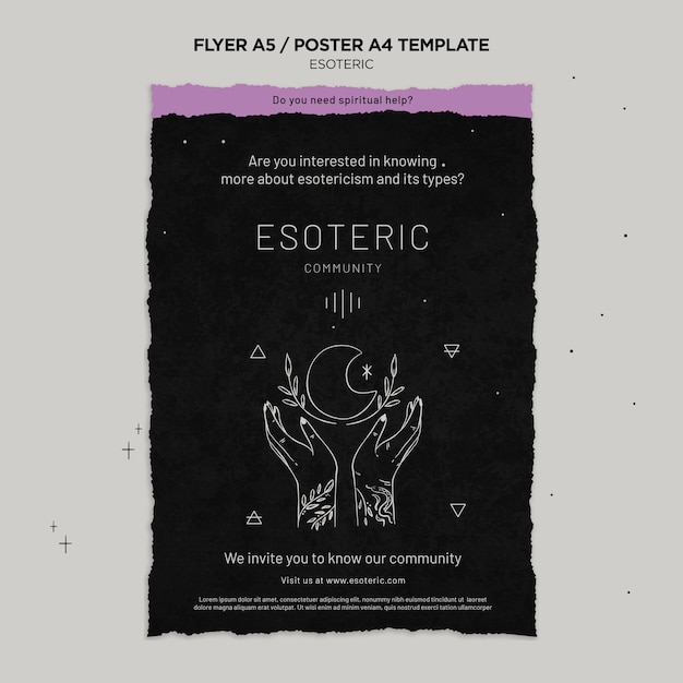 Free PSD esoteric craft vertical poster template