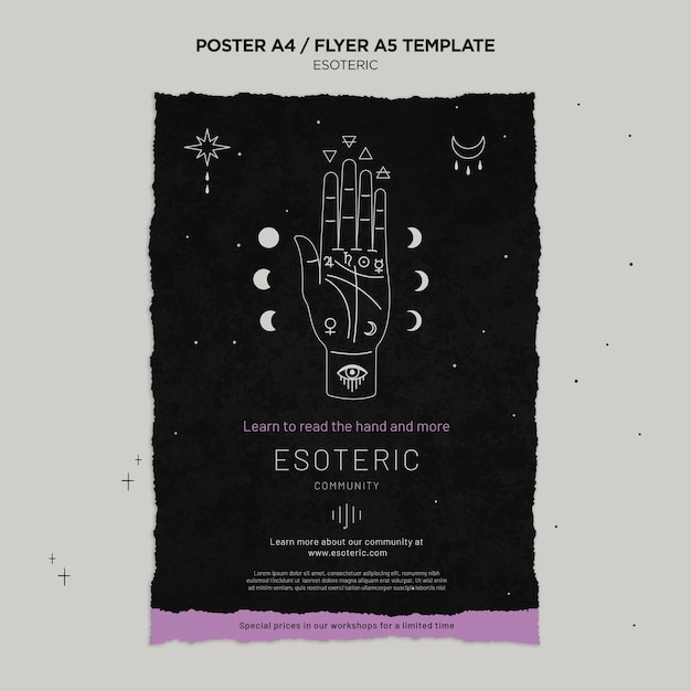 Free PSD esoteric craft vertical poster