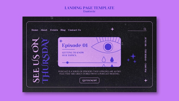 Free PSD esoteric landing page