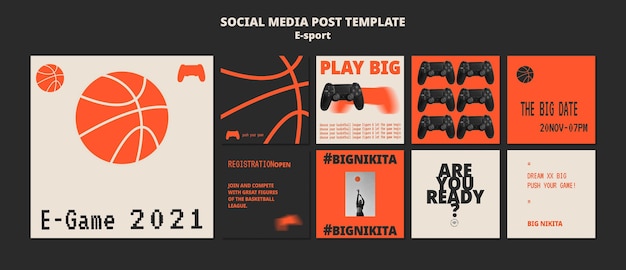 Free PSD esport social media post template design