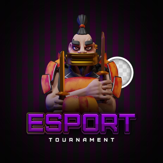 Esports tournament banner 3d illustration