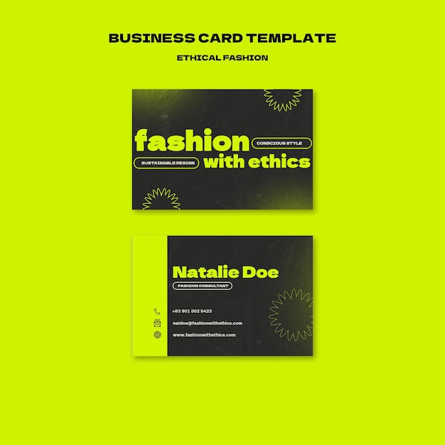 Ethical fashion business card design template