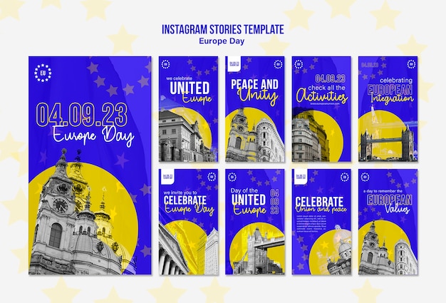 Free PSD europe day template design