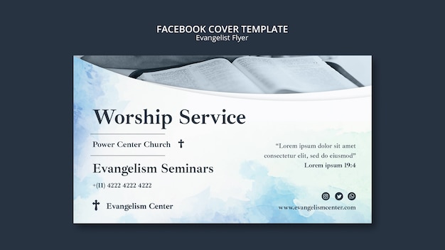 Free PSD evangelist religion and spirituality social media cover template