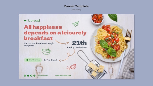 Free PSD event cooking horizontal banner template