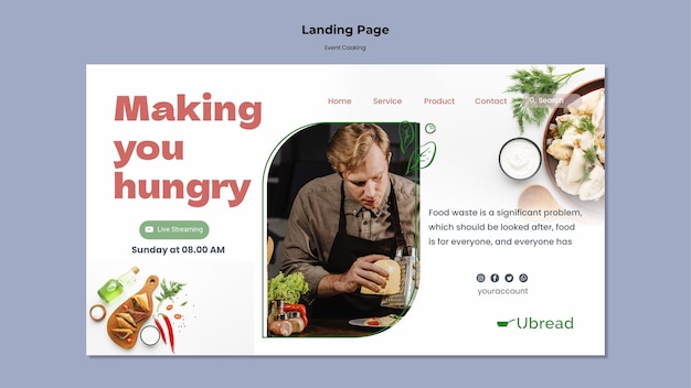 Free PSD event cooking web template