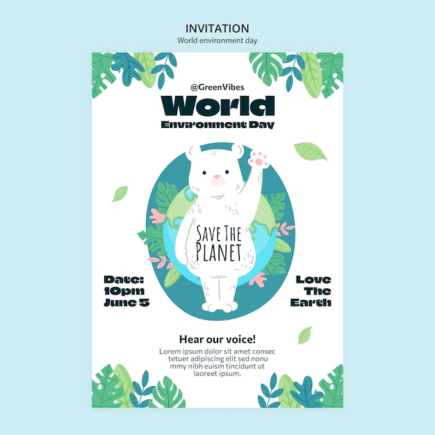 Event invitation template for world environment day celebration