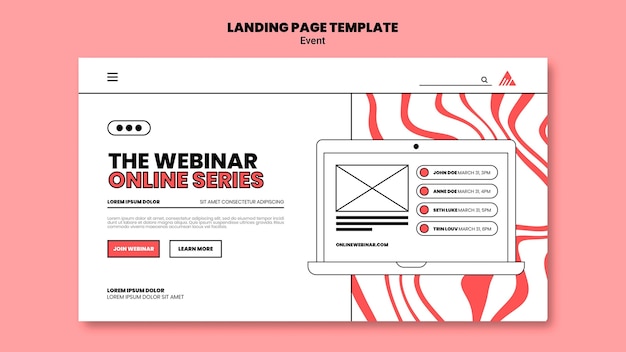 Event online webinar landing page