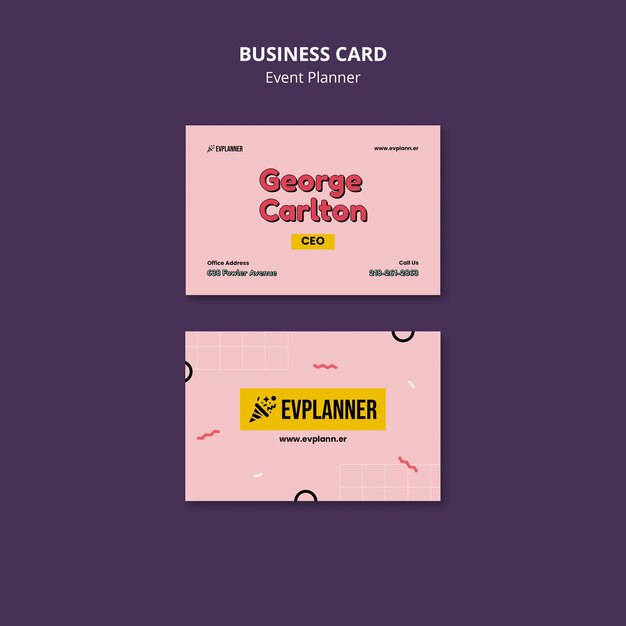 Event planner business cards design template