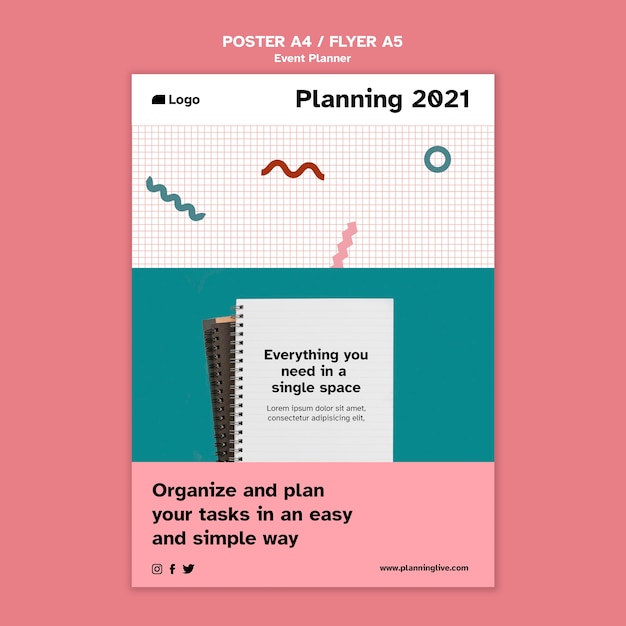 Free PSD event planner poster design template