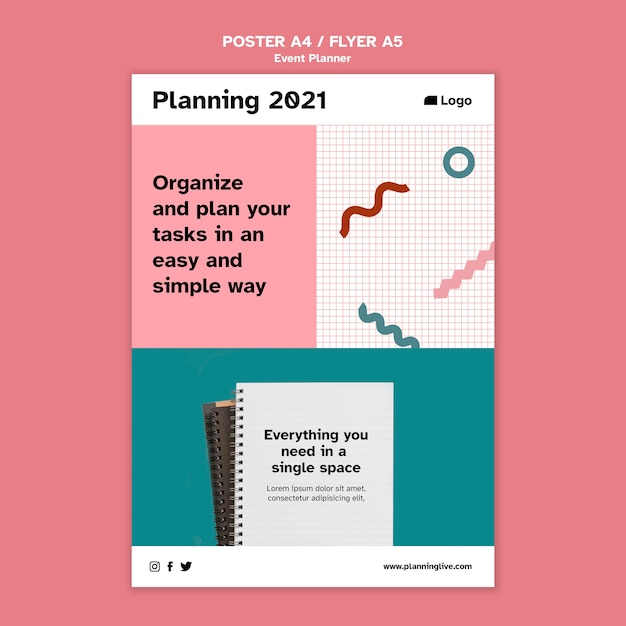 Free PSD event planner poster design template