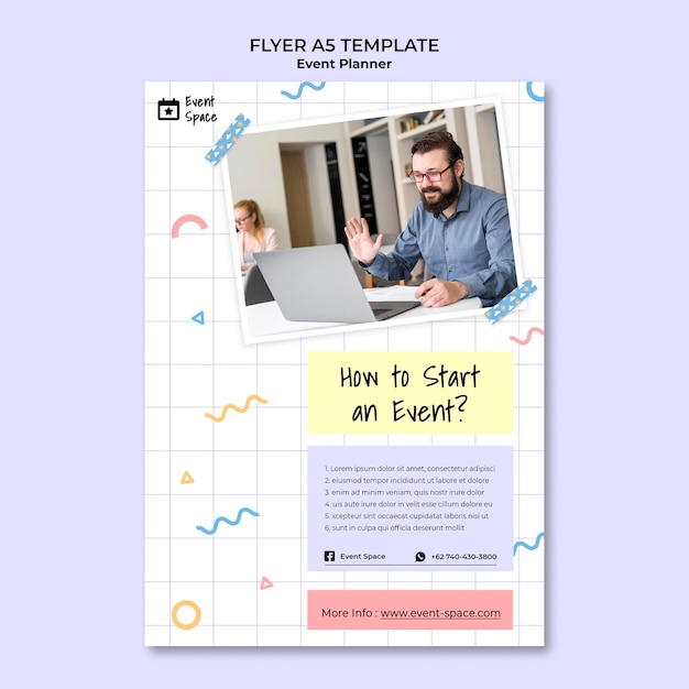 Free PSD event planner vertical flyer template