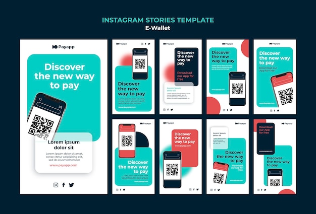 Ewallet instagram stories design template