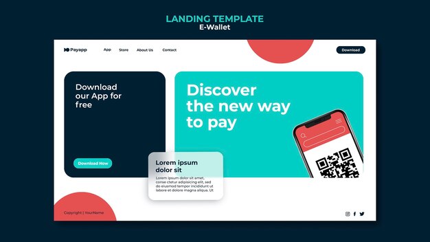 Ewallet landing page design template