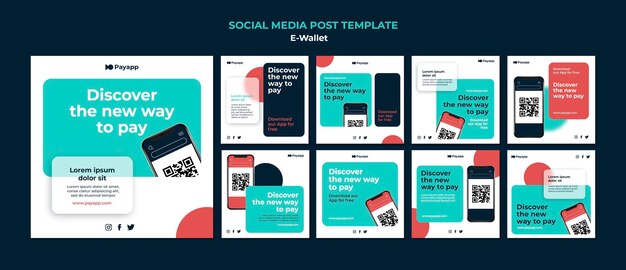 Ewallet social media post design template