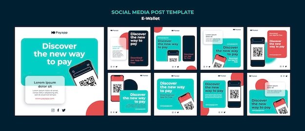 Ewallet social media post design template