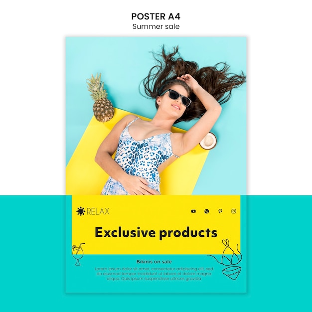 Free PSD exclusive products summer poster