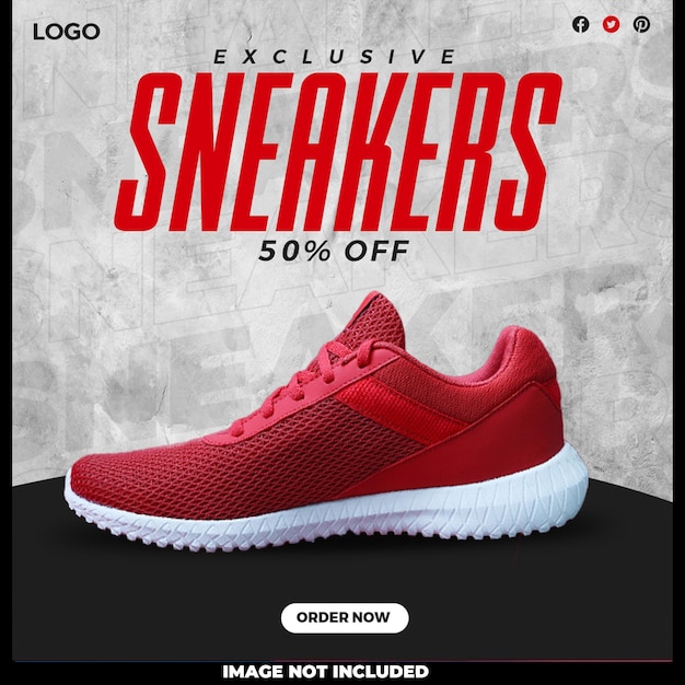 Free PSD exclusive sneakers social media post template design