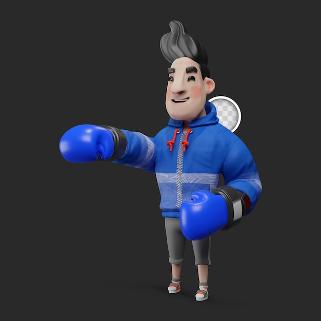 Free PSD exercising and boxing. 3d illustration