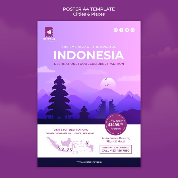 Explore indonesia poster template