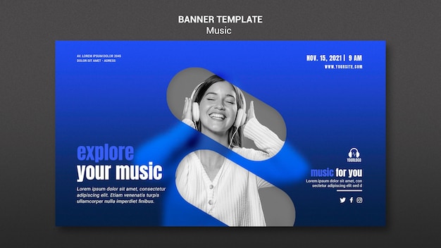 Free PSD explore music banner template