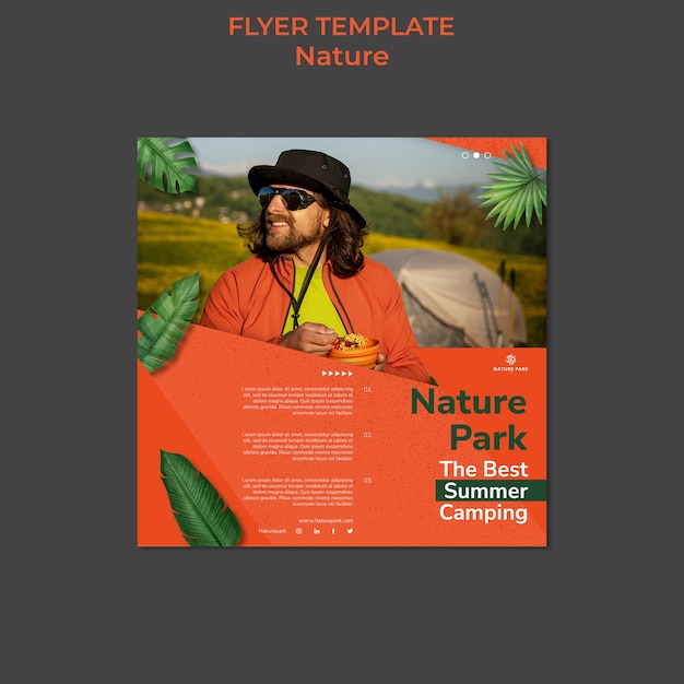 Explore nature square flyer template