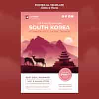 Free PSD explore south korea poster template