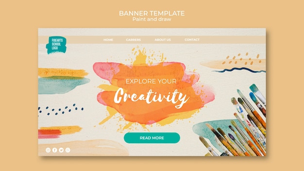 Free PSD explore your creativity banner template