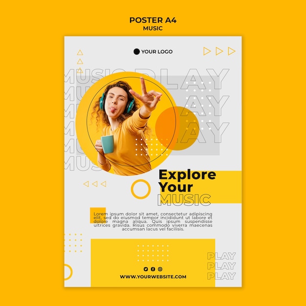 Explore your music with friends poster template