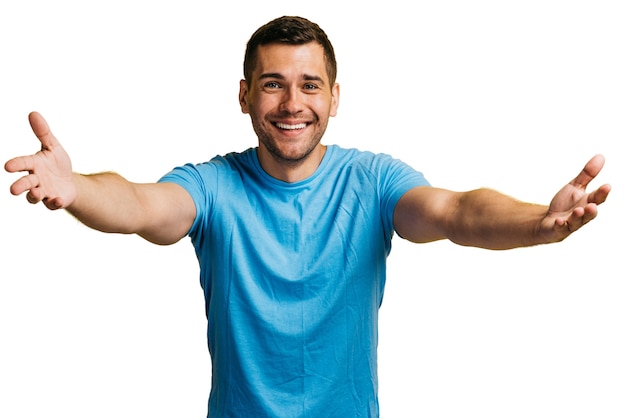 Free PSD expressive man gesturing