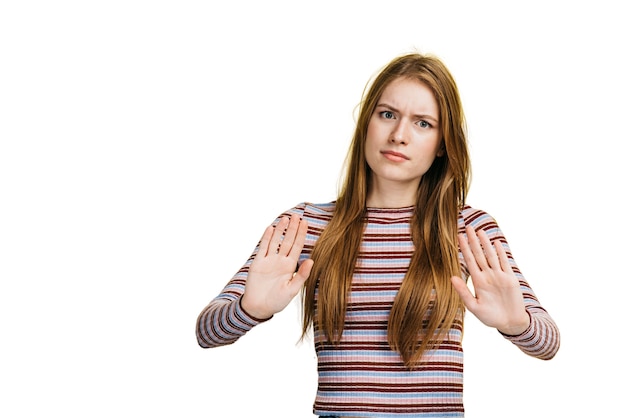 Expressive woman gesturing