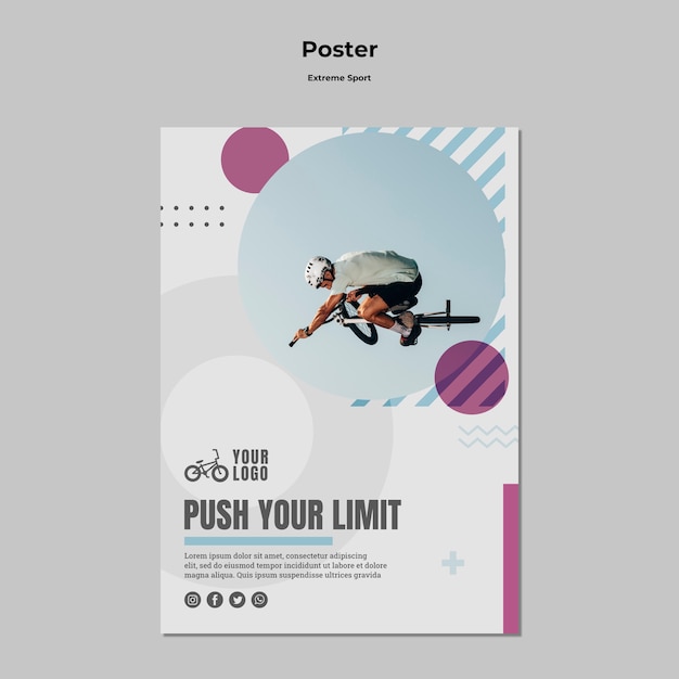 Free PSD extreme sport poster design