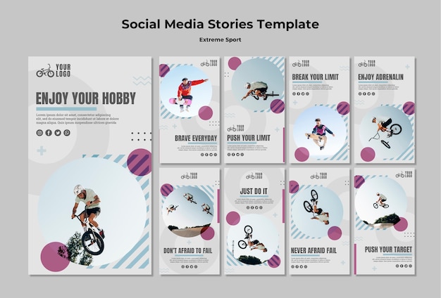 Free PSD extreme sport social media post