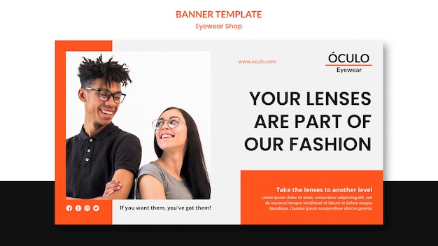 Eyewear shop concept banner template