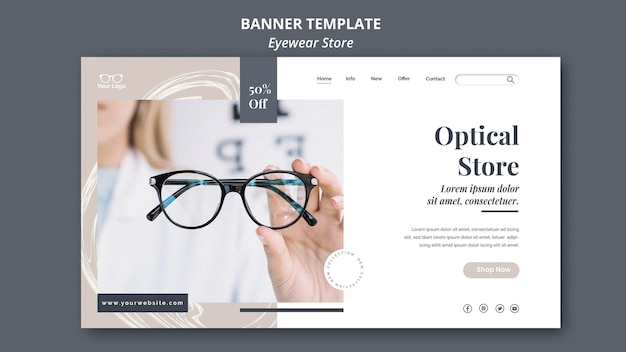 Free PSD eyewear store banner template design