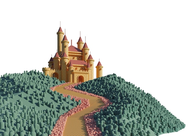 Free PSD fairytale castle rendering