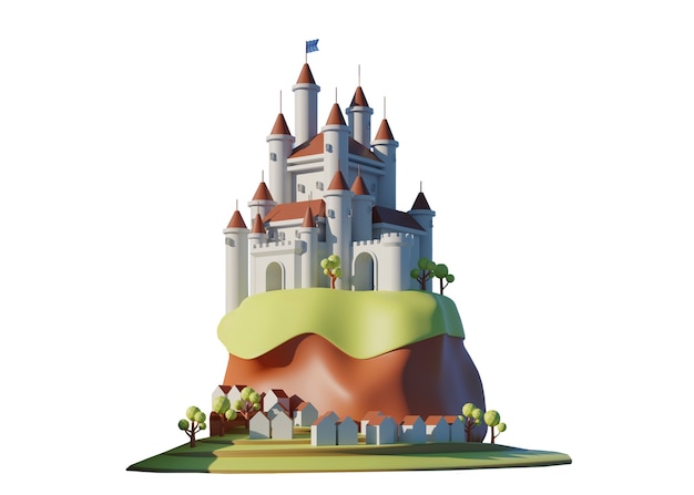 Free PSD fairytale castle rendering