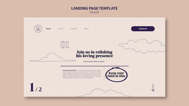 Free PSD faith peace landing page