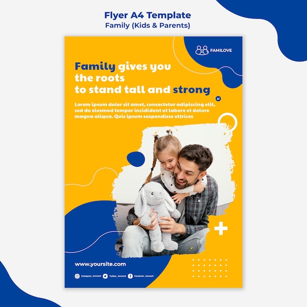 Family flyer template with photo