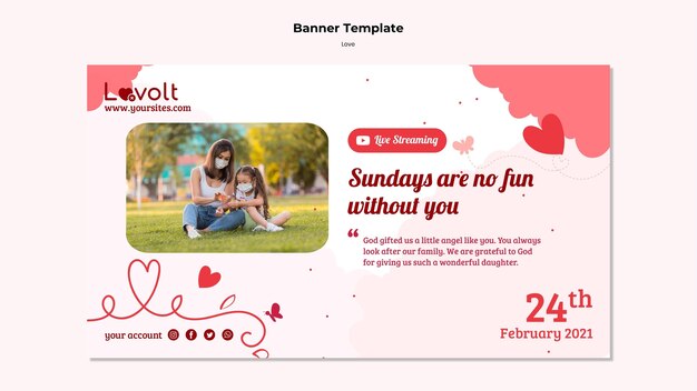 Family horizontal banner template