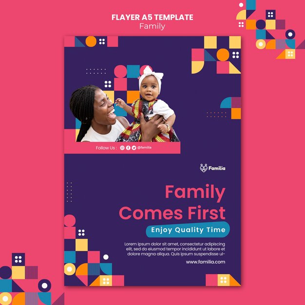 Family inspired flyer template