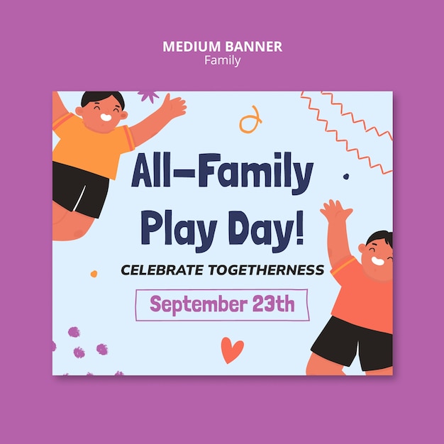 Free PSD family medium banner template design