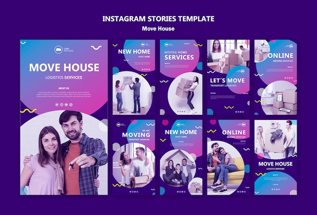 Free PSD family moving in a new home instagram stories