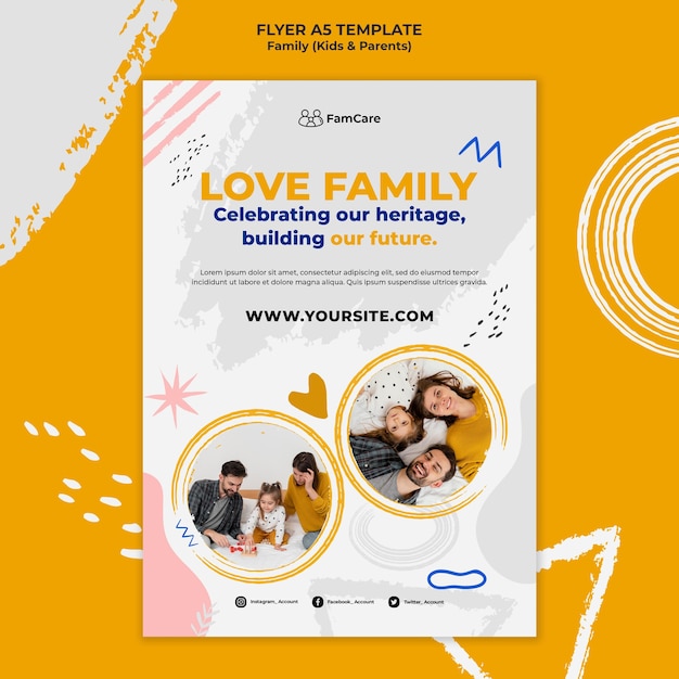 Family time flyer template